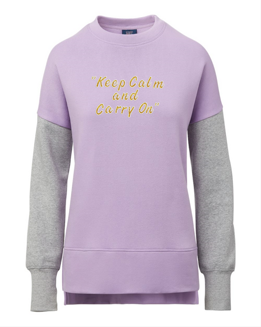 Keep calm and carry on Women's Cloud Fleece Colorblocked Crewneck Sweatshirt